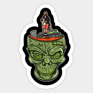 Shrunken Zombie Sticker